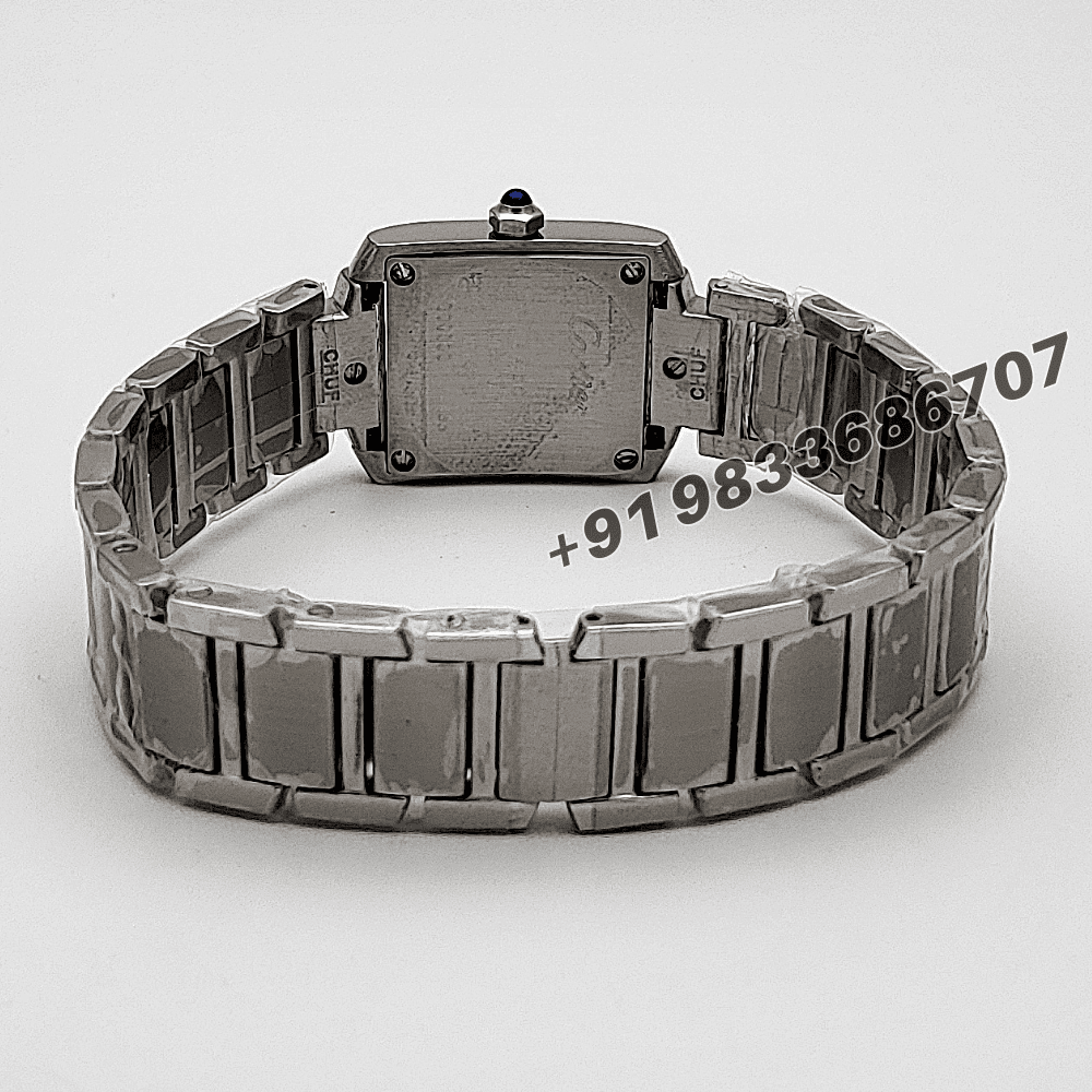 Cartier Tank Francaise Stainless Steel Diamond Set White Dial High Quality Women’s Watch - Image 4