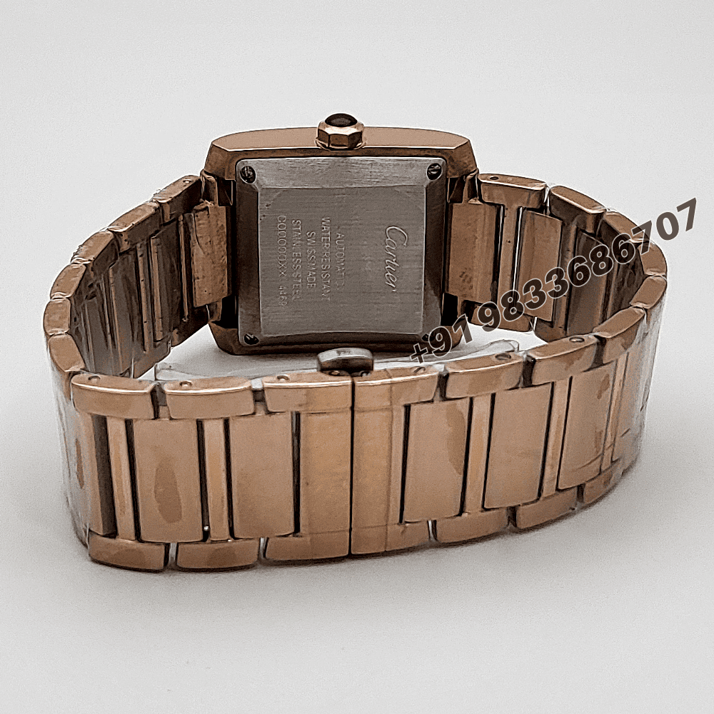 Cartier Tank Francaise Rose Gold White Dial High Quality Swiss Automatic First Copy Watch - Image 4