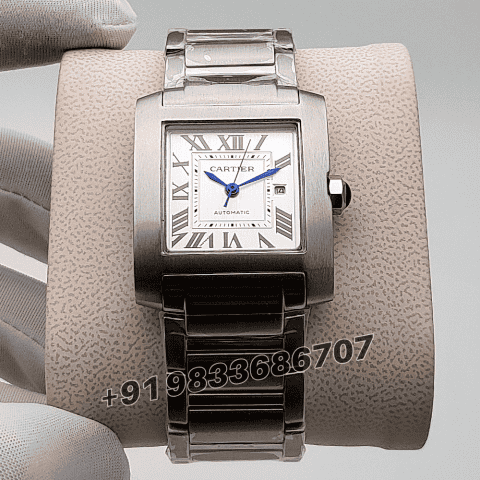 Cartier Tank Francaise Stainless Steel White Dial High Quality Swiss Automatic First Copy Watch
