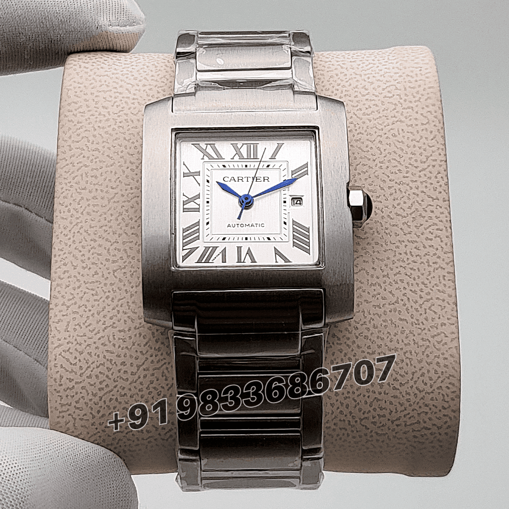 Cartier Tank Francaise Stainless Steel White Dial High Quality Swiss Automatic First Copy Watch