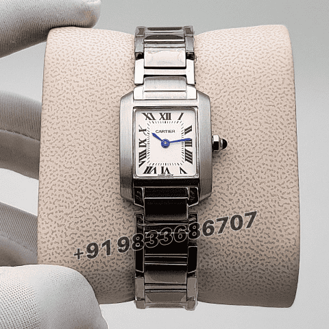 Cartier Tank Francaise Stainless Steel White Dial High Quality First Copy Women’s Watch