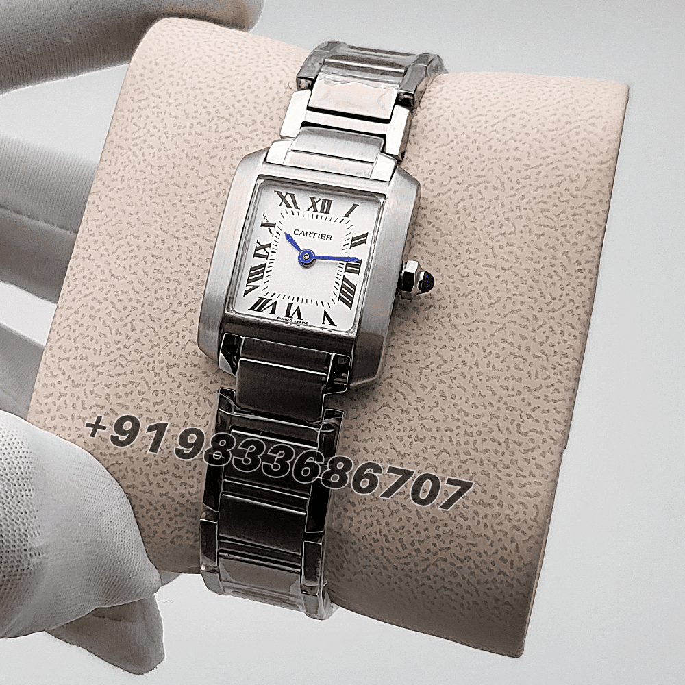 Cartier Tank Francaise Stainless Steel White Dial High Quality First Copy Women’s Watch - Image 2