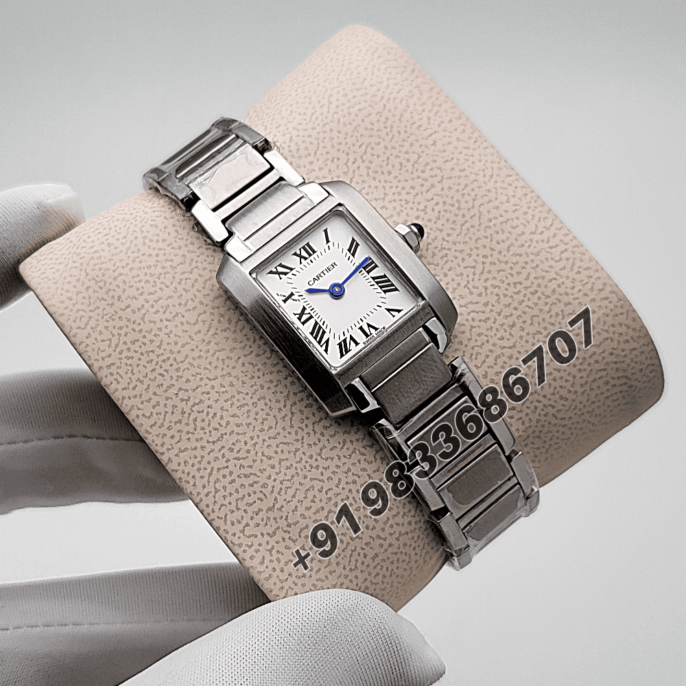 Cartier Tank Francaise Stainless Steel White Dial High Quality First Copy Women’s Watch - Image 3