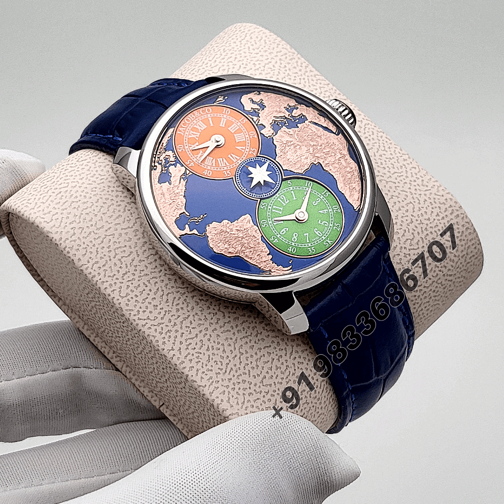 Jacob & Co Salman Khan Dual Time Zone Exact 1:1 Top Quality Super Clone Replica Swiss ETA Movement Watch - Image 3