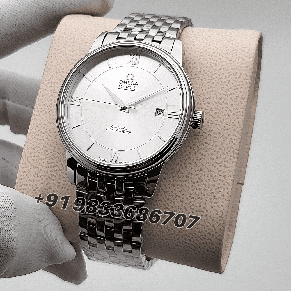 Omega De Ville Prestige Stainless Steel Silver Dial High Quality Swiss Automatic Watch - Image 2