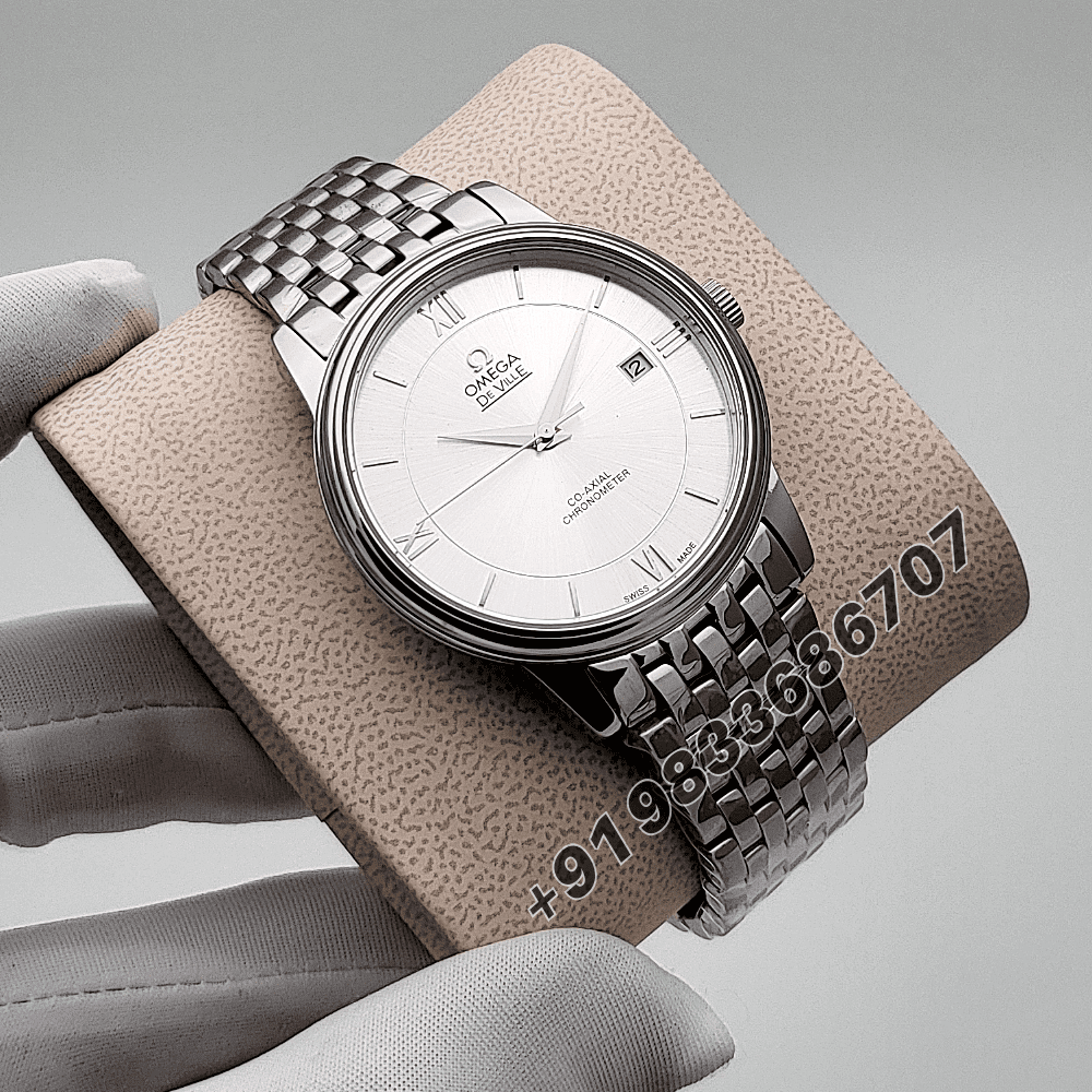 Omega De Ville Prestige Stainless Steel Silver Dial High Quality Swiss Automatic Watch - Image 3
