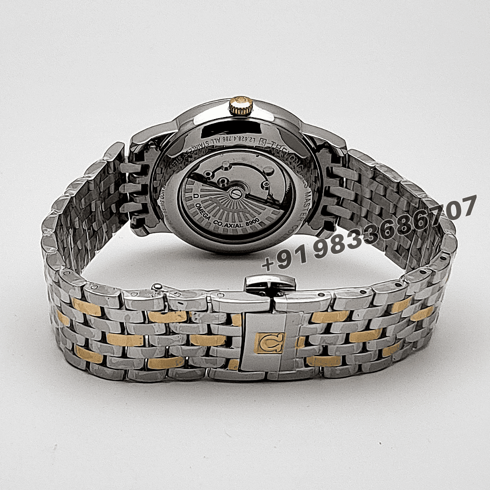 Omega De Ville Prestige Stainless Steel Yellow Gold Dial High Quality Swiss Automatic Watch - Image 4