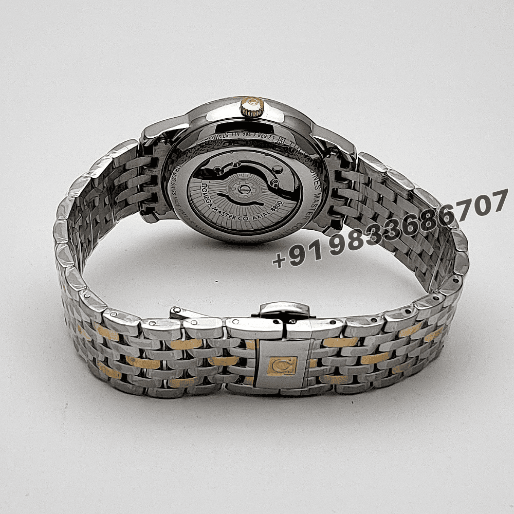 Omega De Ville Prestige Stainless Steel and Yellow Gold Silver Dial High Quality Swiss Automatic Watch - Image 4