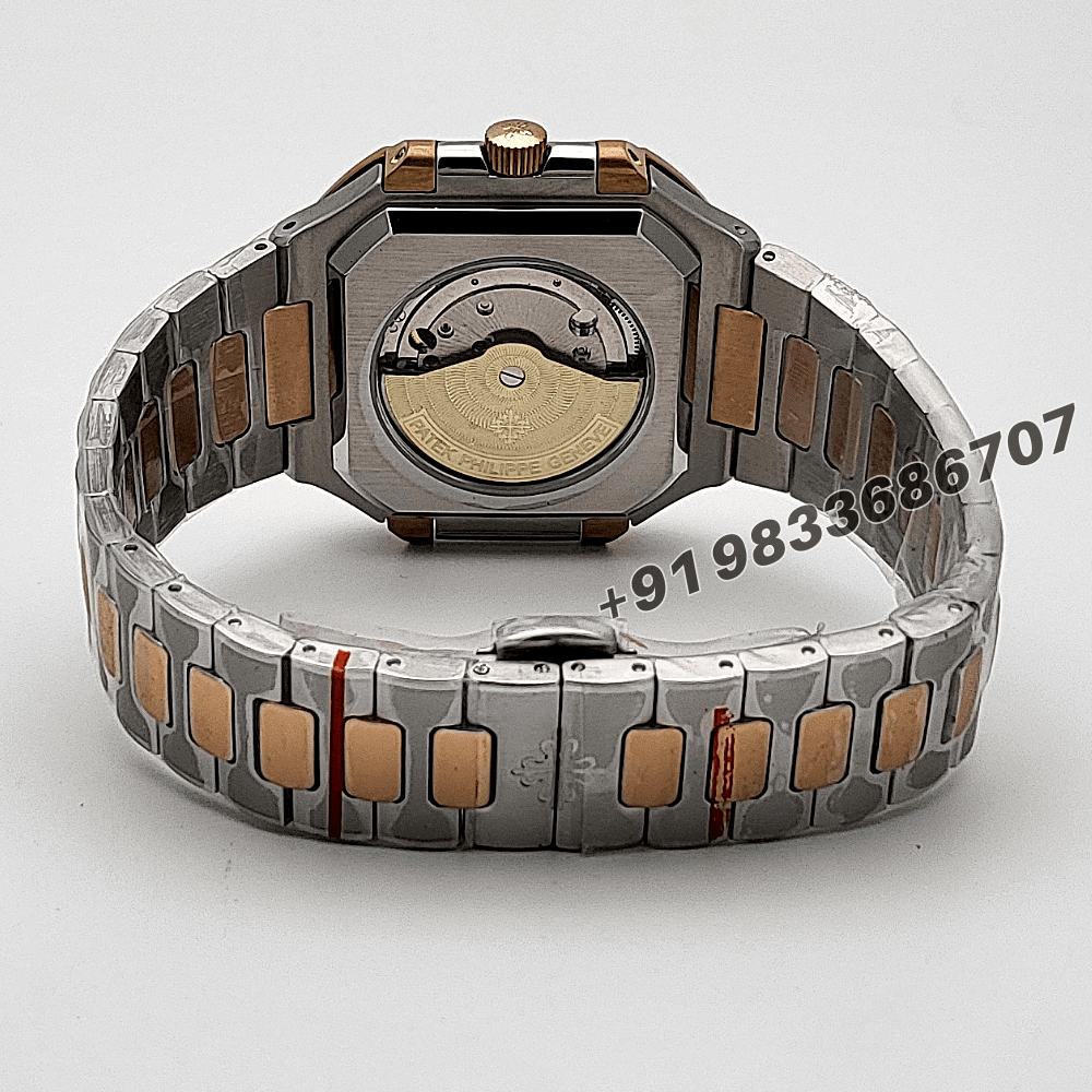 Patek Philippe Cubitus Stainless Steel and Rose Gold Sunburst Blue Dial 45mm High Quality Swiss Automatic Replica Watch - Image 4