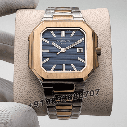 Patek Philippe Cubitus Stainless Steel and Rose Gold Sunburst Blue Dial 45mm High Quality Swiss Automatic Replica Watch