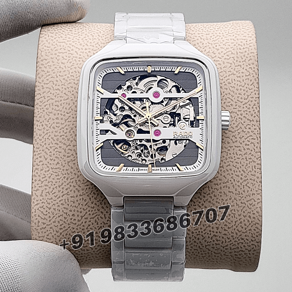 Rado True Square Skeleton Dial with Yellow Gold Mark 38mm High Quality Swiss Automatic First Copy Watch