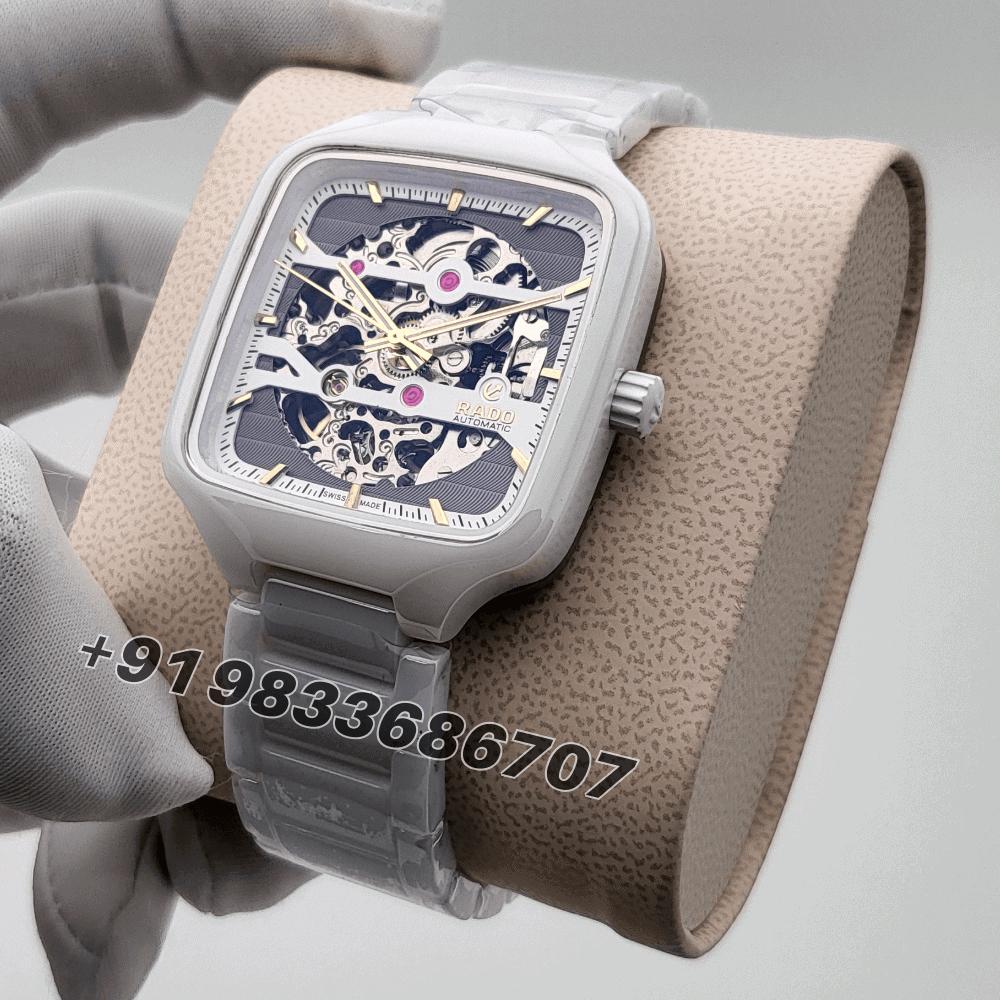 Rado True Square Skeleton Dial with Yellow Gold Mark 38mm High Quality Swiss Automatic First Copy Watch - Image 2