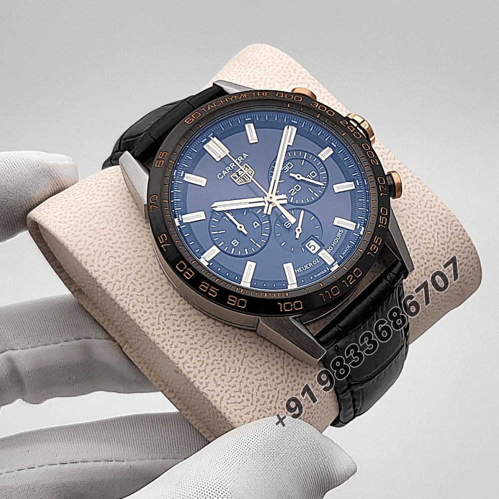 Tag Heuer Carrera Chronograph Black Dial 44mm High Quality Watch - Image 3