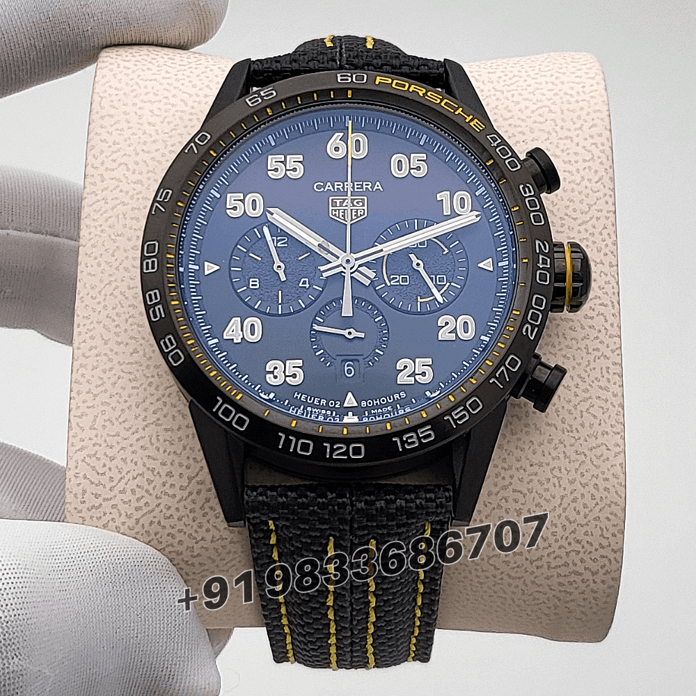 Tag Heuer Carrera Chronograph x Porsche Yellow Racing Black Dial High Quality Watch