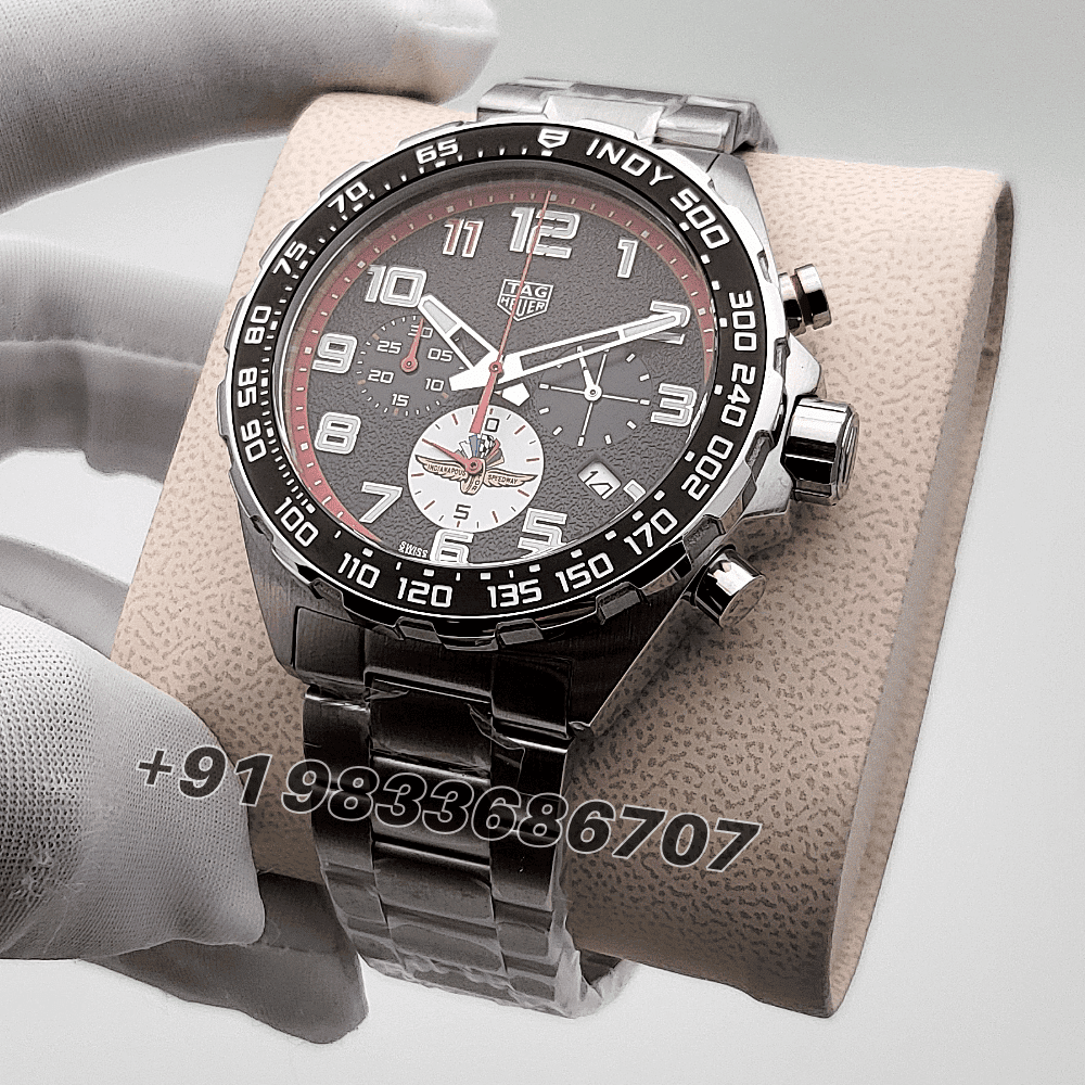 Tag Heuer Formula 1 Chronograph x Indy 500 Stainless Steel Black Dial High Quality Watch - Image 2
