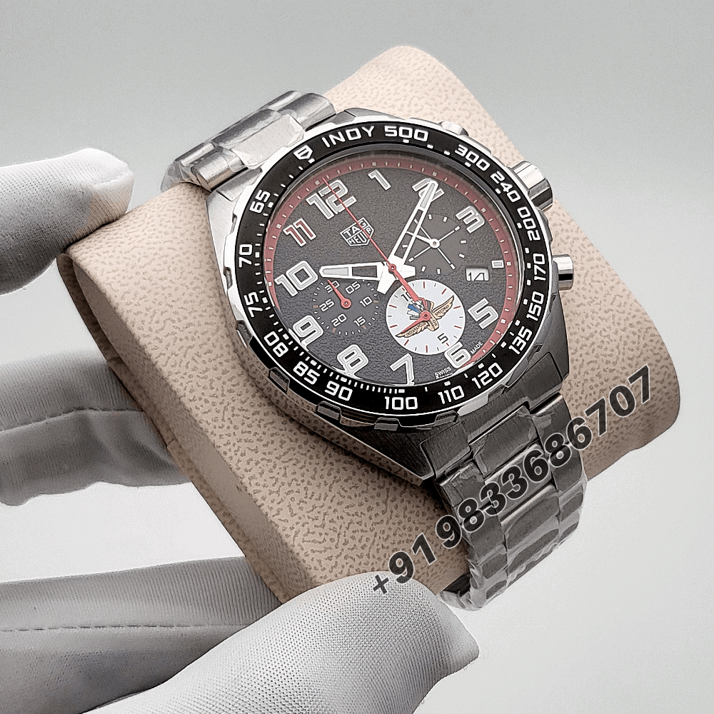 Tag Heuer Formula 1 Chronograph x Indy 500 Stainless Steel Black Dial High Quality Watch - Image 3
