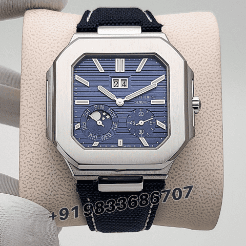 Patek Philippe Cubitus Platinum 5822P-001 Sunburst Blue Dial 45mm Exact 1:1 Replica Top Quality Super Clone Swiss ETA 240 PS CI J LU Automatic Movement Watch
