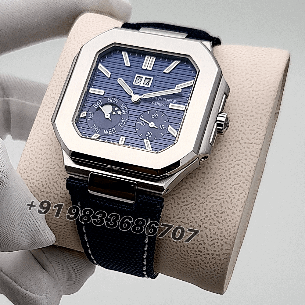 Patek Philippe Cubitus Platinum 5822P-001 Sunburst Blue Dial 45mm Exact 1:1 Replica Top Quality Super Clone Swiss ETA 240 PS CI J LU Automatic Movement Watch - Image 2