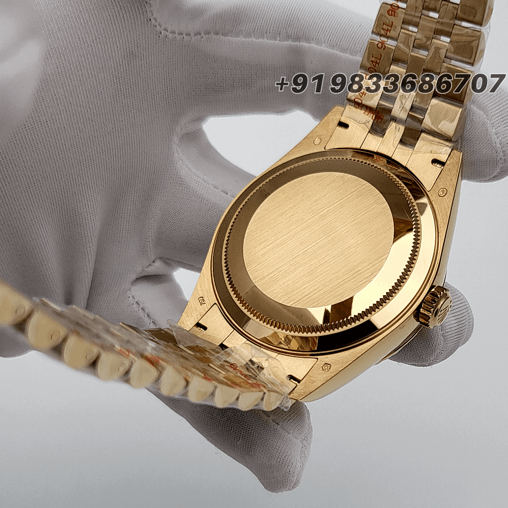 Rolex Sky-Dweller 18kt Yellow Gold Oysterflex Bright Green Dial 42mm Jubilee Bracelet Exact 1:1 Top Quality Super Clone Replica Swiss ETA 9002 Automatic Movement Watch - Image 5