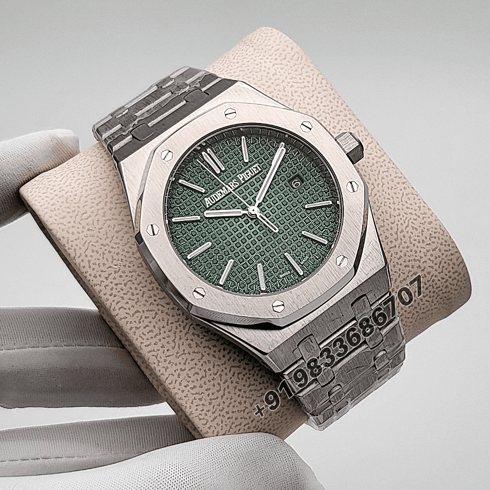 Audemars Piguet Royal Oak Stainless Steel Green Dial 41mm High Quality Swiss Automatic First Copy Watch - Image 3