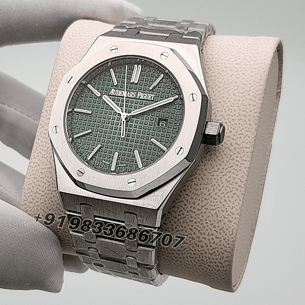 Audemars Piguet Royal Oak Stainless Steel Green Dial 41mm High Quality Swiss Automatic First Copy Watch - Image 2