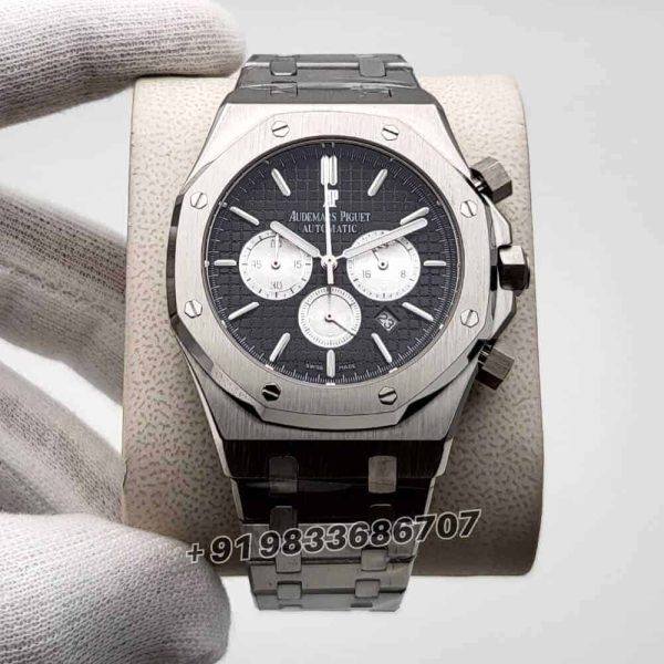 Duplicate Audemars piguet watches Royal Oak Chronograph Stainless Steel Black Dial 41mm