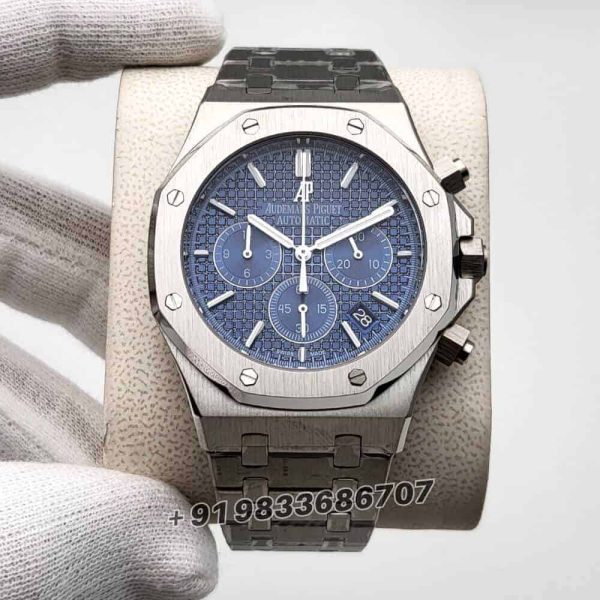 audemars piguet royal oak chronograph replica Stainless Steel Blue Dial 41mm