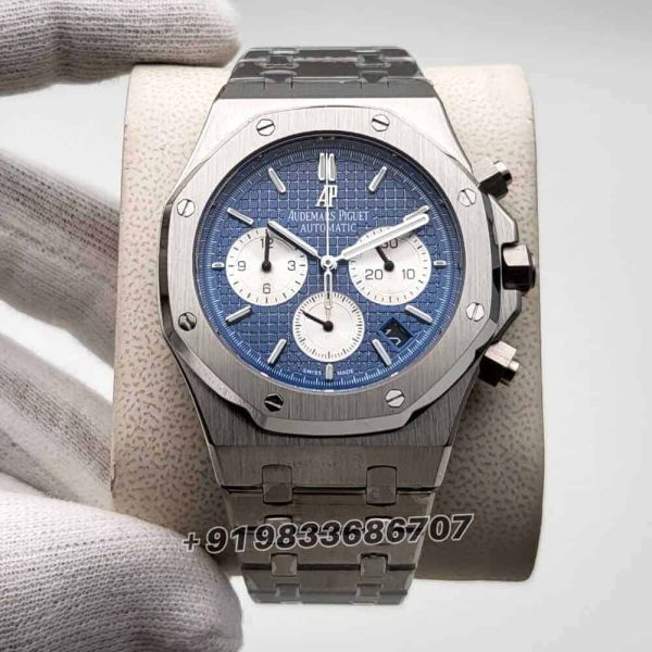 replica audemars piguet watches Royal Oak Chronograph Stainless Steel Blue Dial 41mm