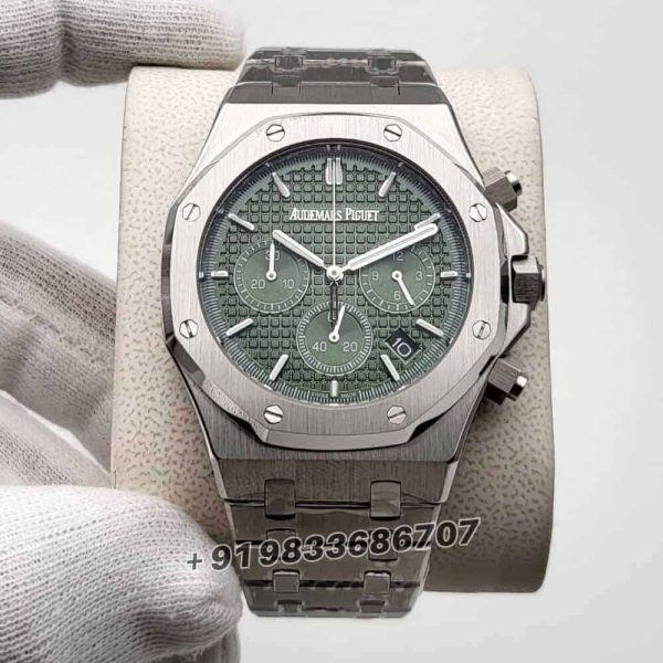 audemars piguet 1st copy Royal Oak Chronograph Stainless Steel Green Dial 41mm