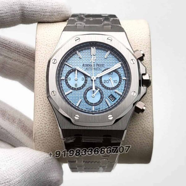 audemars piguet replica Royal Oak Chronograph Stainless Steel Sky Blue Dial 41mm