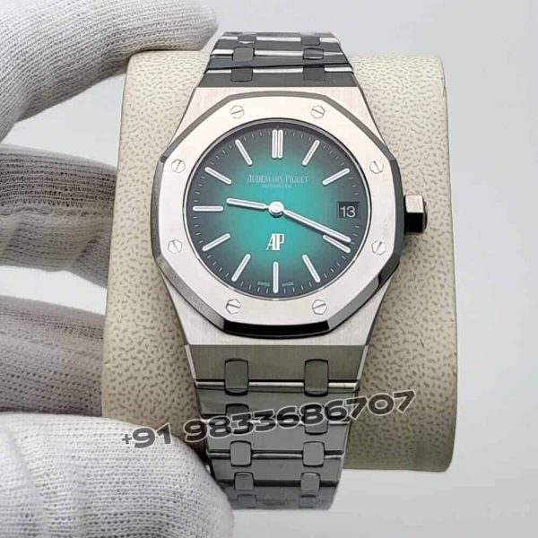 Audemars Piguet Royal Oak Jumbo Extra-Thin Platinum Smoked Green Dial 39mm Exact 1:1 Top Quality Replica Super Clone Swiss ETA 2121 Automatic Movement Watch