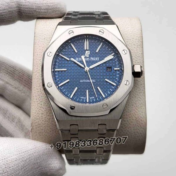audemars piguet royal oak first copy Silver Blue Dial