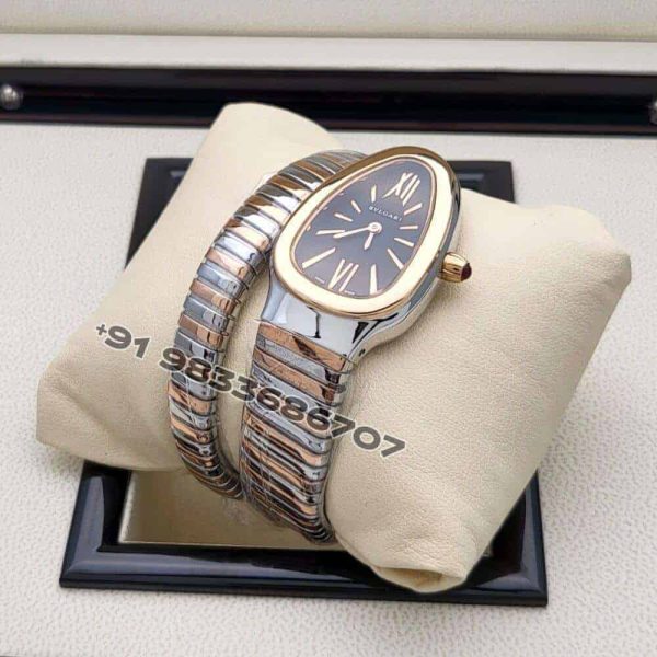 Bulgari Serpenti Dual Tone Single Spiral Black Dial Super High Quality Watch