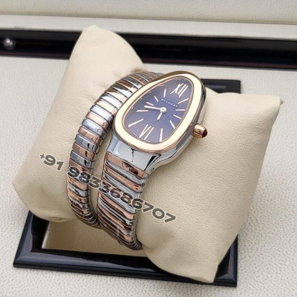 Bulgari Serpenti Dual Tone Single Spiral Blue Dial Super High Quality Watch