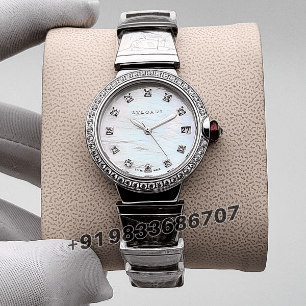 Bvlgari Lvcea Stainless Steel White Mother-of-Pearl Dial (4)