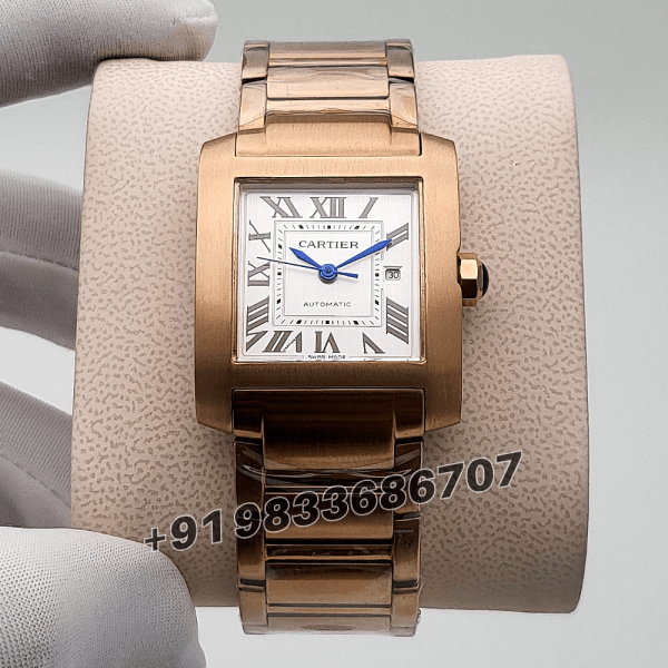 Cartier Tank Francaise Rose Gold White Dial High Quality (1) (1)