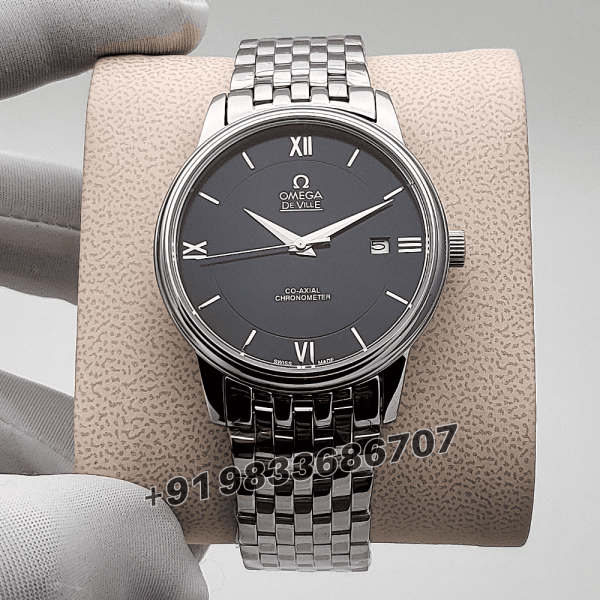 Omega De Ville Prestige Stainless Steel Black Dial Super High Quality Swiss Automatic Watch (4)