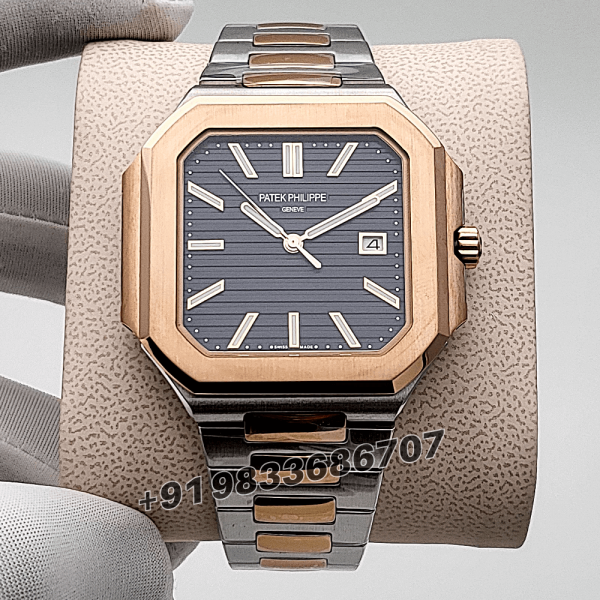 Patek Philippe Cubitus Dual Tone 58211AR-001 Sunburst Blue Dial 45mm Exact 11 Replica Top Quality Super Clone Swiss ETA 26-330 S C430 Automatic Movement Watch (2)