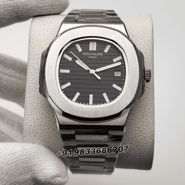 fake patek nautilus Black Super High Quality Swiss Automatic Watch