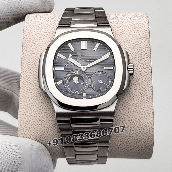 Patek Philippe Nautilus Moon Phase Power Reserve 57121A-001 Black-Blue Dial 40mm Exact 11 Top Quality Super Clone S (1)