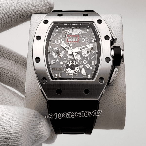 Richard Mille RM 011-FM Flyback Chronograph Titanium Black Rubber Strap Super High Quality Swiss Automatic Watch