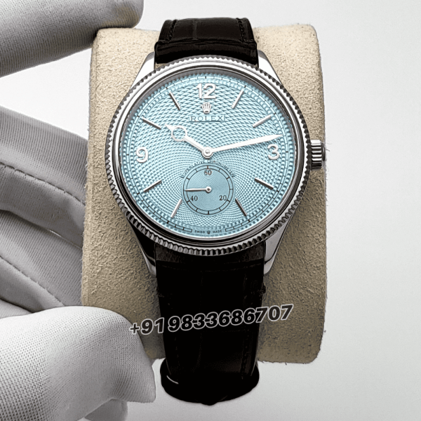 Rolex 1908 Platinum Ice Blue Dial Alligator Strap 39mm Exact (3)