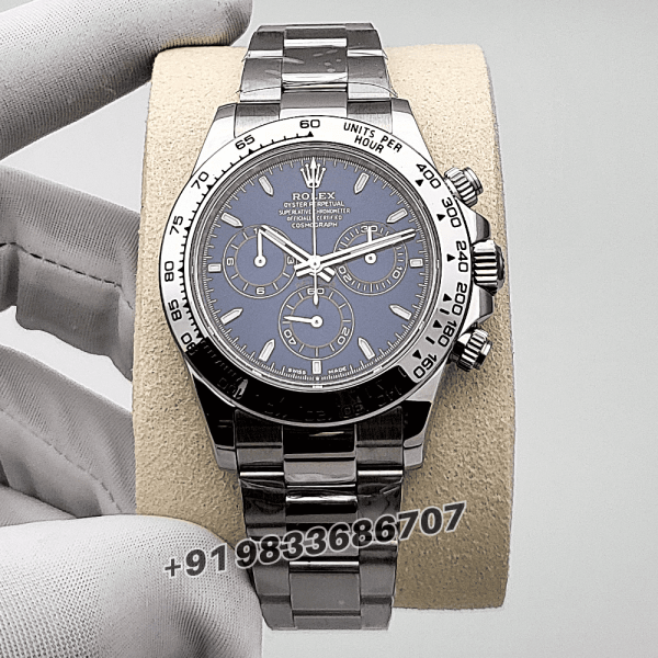 Rolex Cosmograph Daytona White Gold Bright Blue 40mm Exact 11 Top Quality Super Clone Replica Swiss ETA 4131 Automa (1)