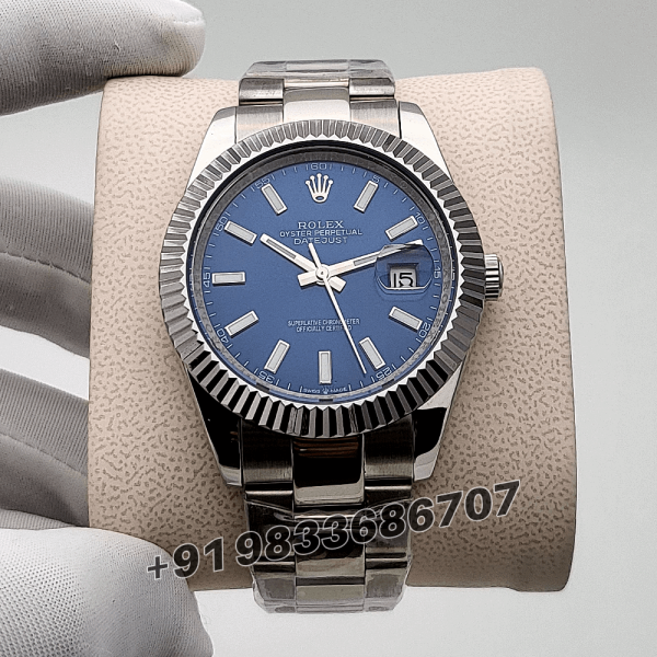 Rolex Date just Blue Dial High Quality Swiss Automatic Watch (3) (1)