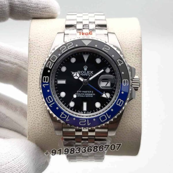 Rolex GMT Master II Blue & Black Bezel Stainless Steel Strap Super High Quality Swiss Automatic Watch