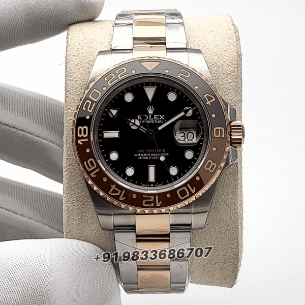 Rolex GMT Master II Rootbeer 2-Tone Black Dial 40mm Exact (3)