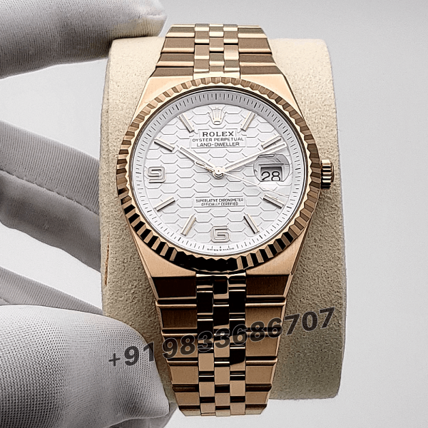 Rolex Land-Dweller 40mm Everose Gold Honeycomb Motif Dial Exact 11 (5)