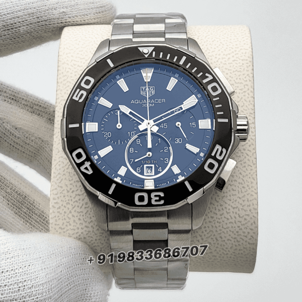 Tag Heuer Calibre Aquaracer Stainless Steel Black Dial Chronograph High Quality Watch