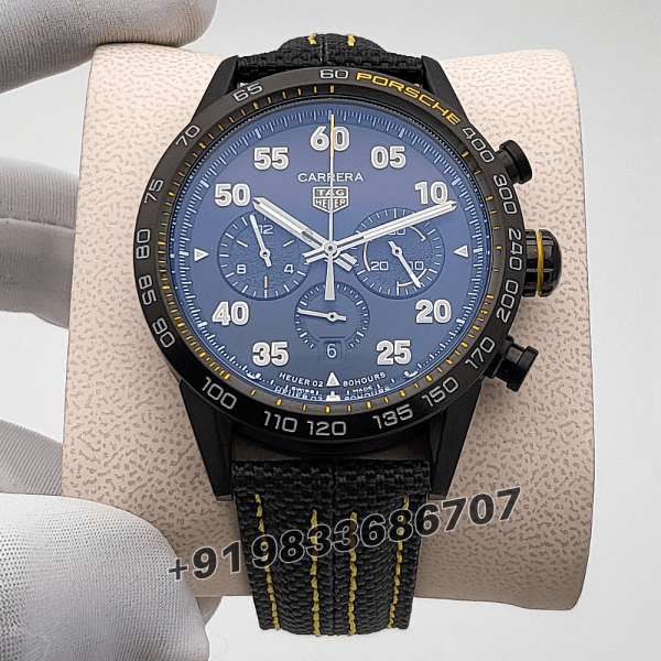 Tag Heuer Carrera Chronograph x Porsche Yellow Racing Black Dial High Quality Watch (1)