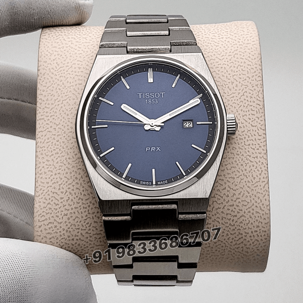 Tissot 1853 T-Classic PRX Blue Dial Stainless Steel Strap High Quality Watch (2)
